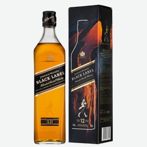 Виски Johnnie Walker Black Label 12 Years Old в подарочной упаковке 0.7 л