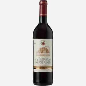 Вино красное Pierre de Montigner Rouge Moelleux полусладкое столовое Франция 10%, 0,75 л