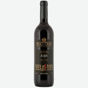 Вино Палавани Ахашени (черная этикетка), красное полусладкое, 12%, 0.75л, Грузия