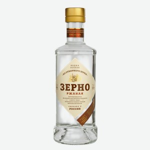 Водка Зерно Ржаная, 40%, 0.5л, Россия