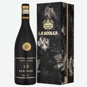 Вино Gavi dei Gavi (special black bottle) в подарочной упаковке 0.75 л