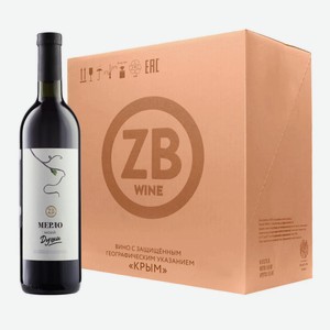 Вино ZB Wine MERLOT «Мерло Моей Души...» 2022 (6 шт.) 0.75 л