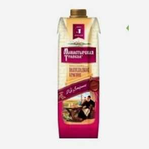 Вино АМ  Монастырская Трапеза  красное п/сл.10-12% 1л Призма т/п Россия, Красное