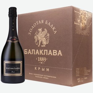 Вино игристое «БАЛАКЛАВА Chardonnay» 2023 (6 шт.) 0.75 л