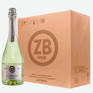 Вино игристое ZB Spumante White Semidry 2023 (6 шт.) 0.75 л