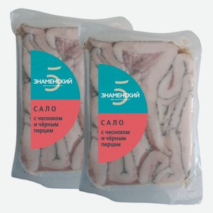 Сало с чесноком и чёрным перцем в/у Знаменский МК 350 г