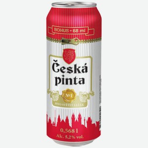 Пиво Ческа пинта №1, светлое, 0,568л ж/б