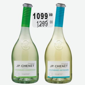 ЖАН ПОЛЬ ШЕНЕ КОЛОМБАР ШАРДОНЕ / КОЛОМБАР СОВИНЬОН Вино 12-12,5% (Франция) 0,75 л белое полусухое