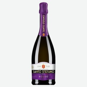 Напиток винный газированный Santo Stefano Rosso красный полусладкий 8%, 750мл