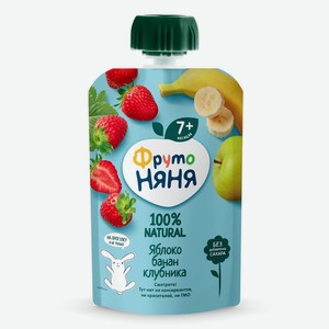 Десерт ФрутоНяня мол. яблоко,банан,клубника 90 г