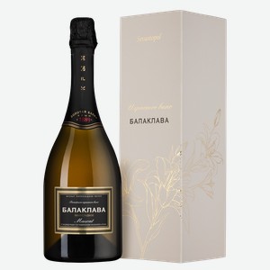 Игристое вино Балаклава Мускат в подарочной упаковке, Золотая Балка, 2022, 0.75 л