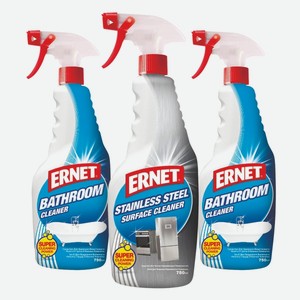 Средство для ванны и сантехники, для металлических поверхностей Ernet Bathroom Cleaner 750 мл