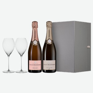 Шампанское в подарочном наборе Вина семьи Roederer + 2 бокала Spiegelau Spumante