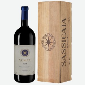 Вино Sassicaia в подарочной упаковке 1.5 л