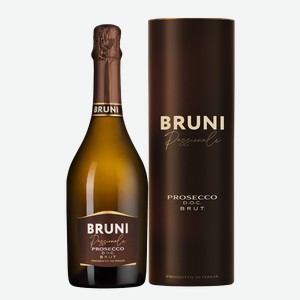 Игристое вино Bruni Prosecco Brut в подарочной упаковке (туба) 0.75 л