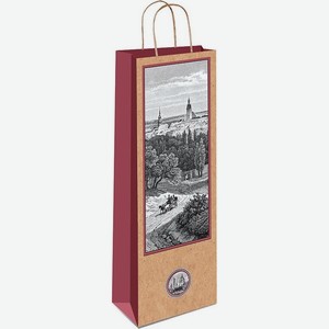 Подарочная упаковка Пакет на 1 бутылку вина, Путь (Крафт),