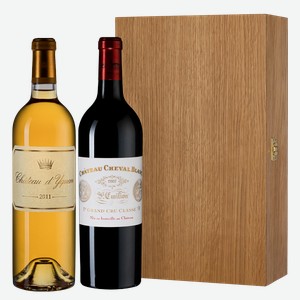 Вино в подарочном наборе Chateau d Yquem & Chateau Cheval Blanc
