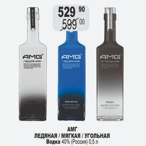ЛЕДЯНАЯ /МЯГКАЯ / УГОЛЬНАЯ Водка 40% (Россия) 0,5 л
