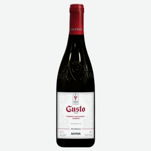 Вино красное Gusto Vino Cabernet Sauvignon-Saperavi полусладкое 10-12%, 0.75 л