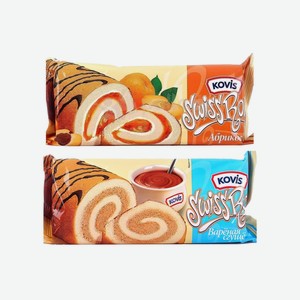 Рулет Kovis бисквитный вкус Вареная сгущенка/Вишня 175г