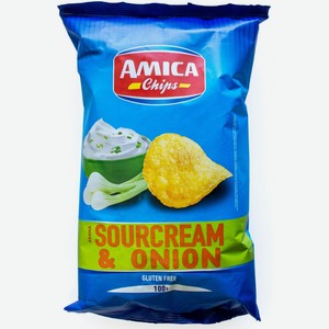Бакалея Амика Чипс, Сметана и Лук, картофельные чипсы,