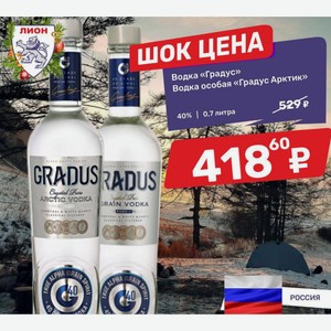 Водка «Градус» Водка особая «Градус Арктик» 40% 0,7 литра