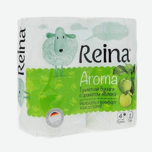 Бумага туалет Reina Aroma Ромаш/алоэ вера, яблоко 2сл.4шт