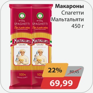 Макароны Спагетти Мальтальяти 450г