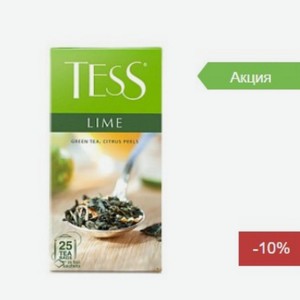 Чай зелен. ТЕСС Lime с цедр. 25х1,5 г Россия