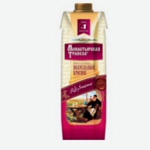 Вино красное полусладкое  Monastyrskaya trapeza , 10%, 1л Россия, Красное