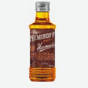 Настойка горькая  Немирофф  Медовая с Перцем, 40%, 0,25л Россия
