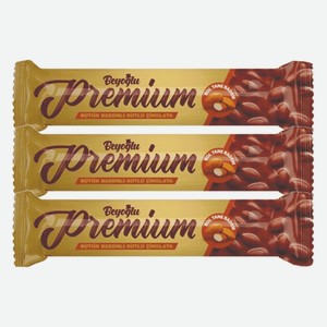 Шоколад Premium с цельным миндалем, цельным фундуком молочный 75 г