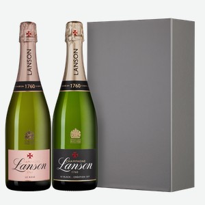Шампанское в подарочном наборе Палитра Lanson 0.75 л