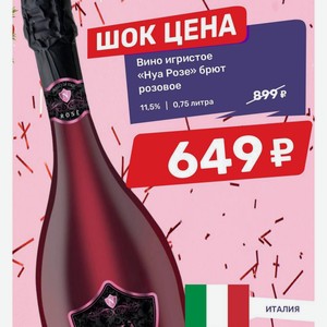 Вино игристое «Нуа Розе» брют розовое 11,5% 0,75 литра