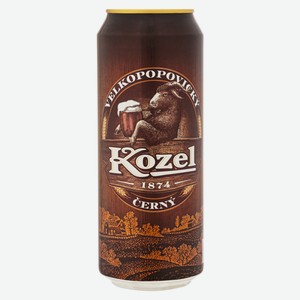 Напиток пивной Велкопоповицкий Козел Тёмное пастериованный 3,7% 0,45л ж/б