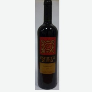 Вино Ю.  Еспириту де Чили Карменер  сорт. кр. п/сух. 12,5% 0.75л Чили