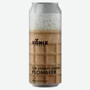 Пивной напиток Konix Brewery Ice Cream Porter Plombeer темный 0,45 л ж/б