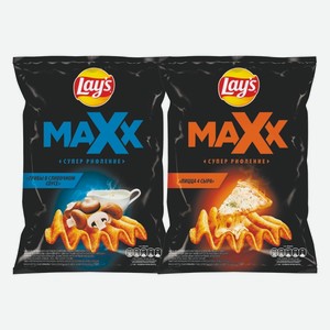 Чипсы Лейс Maxx Грибы-Сливочный Соус, Пицца 4 сыра 110 г