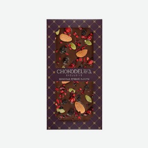 Шоколад ШОКОДЕЛИКА горький Миндаль, черника, вишня без сахара 80г