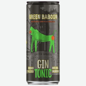 Коктейль Green Baboon джин-тоник 0,33 л