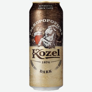 Пиво Velkopopovicky Kozel Dark темное 0,5 л ж/б