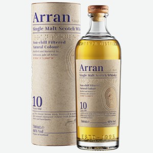 Виски Arran 10 лет 0,7 л в подарочной упаковке туба