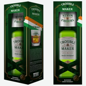 Виски Trouble Maker 0,7 л в подарочной упаковке со стаканом