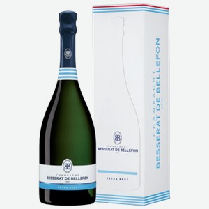 Шампанское Besserat de Bellefon Extra Brut выдержанное белое экстра брют 0,75 л в подарочной упаковке