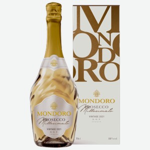 Вино игристое Mondoro Prosecco Millesimato белое сухое 0,75 л в подарочной упаковке