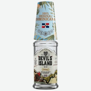 Ром Devil s Island Blanco 0,7 л в подарочной упаковке + бокал