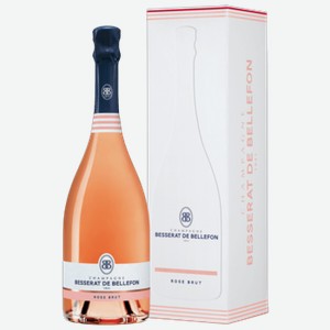 Шампанское Besserat de Bellefon Brut Rose выдержанное розовое брют 0,75 л в подарочной упаковке