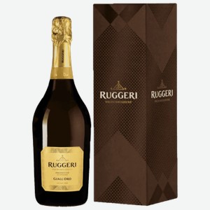 Вино игристое Ruggeri Valdobbiadene Superiore Prosecco Giall Oro белое сухое 0,75 л в подарочной упаковке
