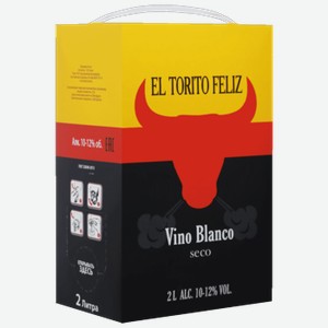 Вино El Torito Feliz белое сухое 2 л bag-in-box
