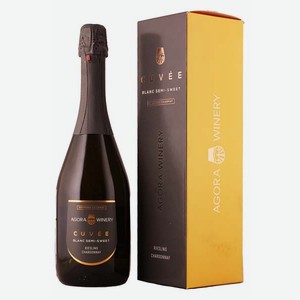 Игристое вино Рислинг Шардоне Агора Кюве 0.75л